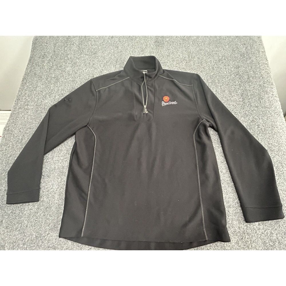 Callaway Golf 1/4 Zip Pullover Men Large Black‎ Long Sleeve Pilsner Urquell logo